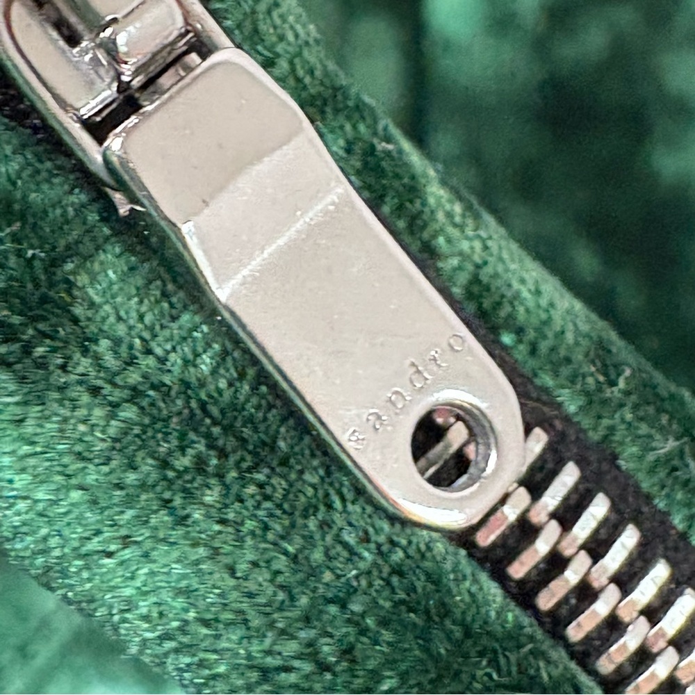 SANDRO Emerald Green Velvet Mini Skirt 3 (US 8) - Picture 10 of 15